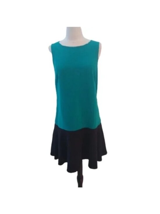 LOFT Dresses & Skirts - LOFT Sleeveless Sheath Colorblock Dress, Green/Black, size 6